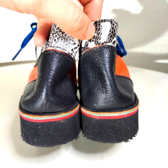 Sole Tech Multicolor Leather Sunset Design Lace Up Shoes - Picture 9 of 15